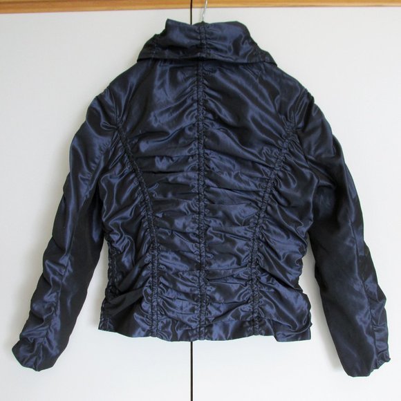 Bellissima Light Jacket Ruched Dark Blue Wet Look - Picture 5 of 11